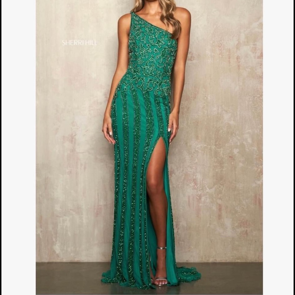 Sherri Hill 2020 dress size 2 Emerald Green